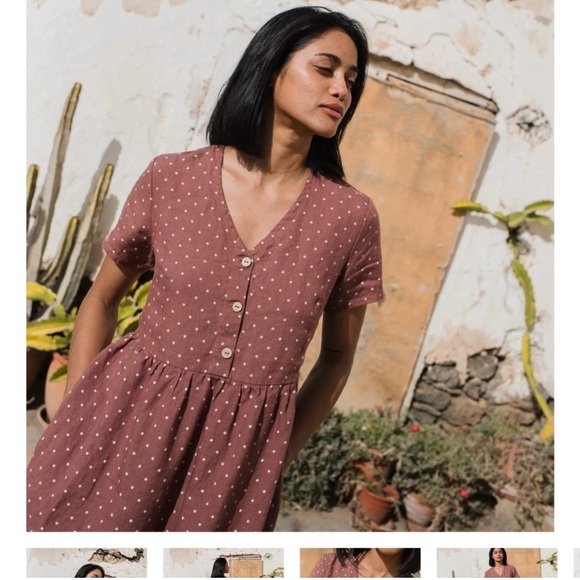 NotPerfectLinen NPL SYMI V-neck linen dress in beautiful floral pattern - Picture 6 of 9